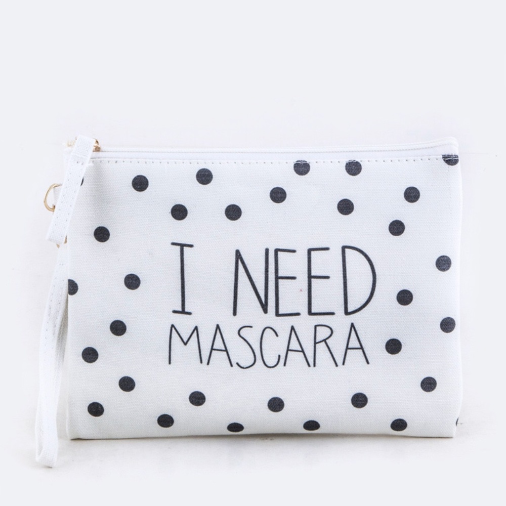 "I Need Mascara" Wristlet Pouch